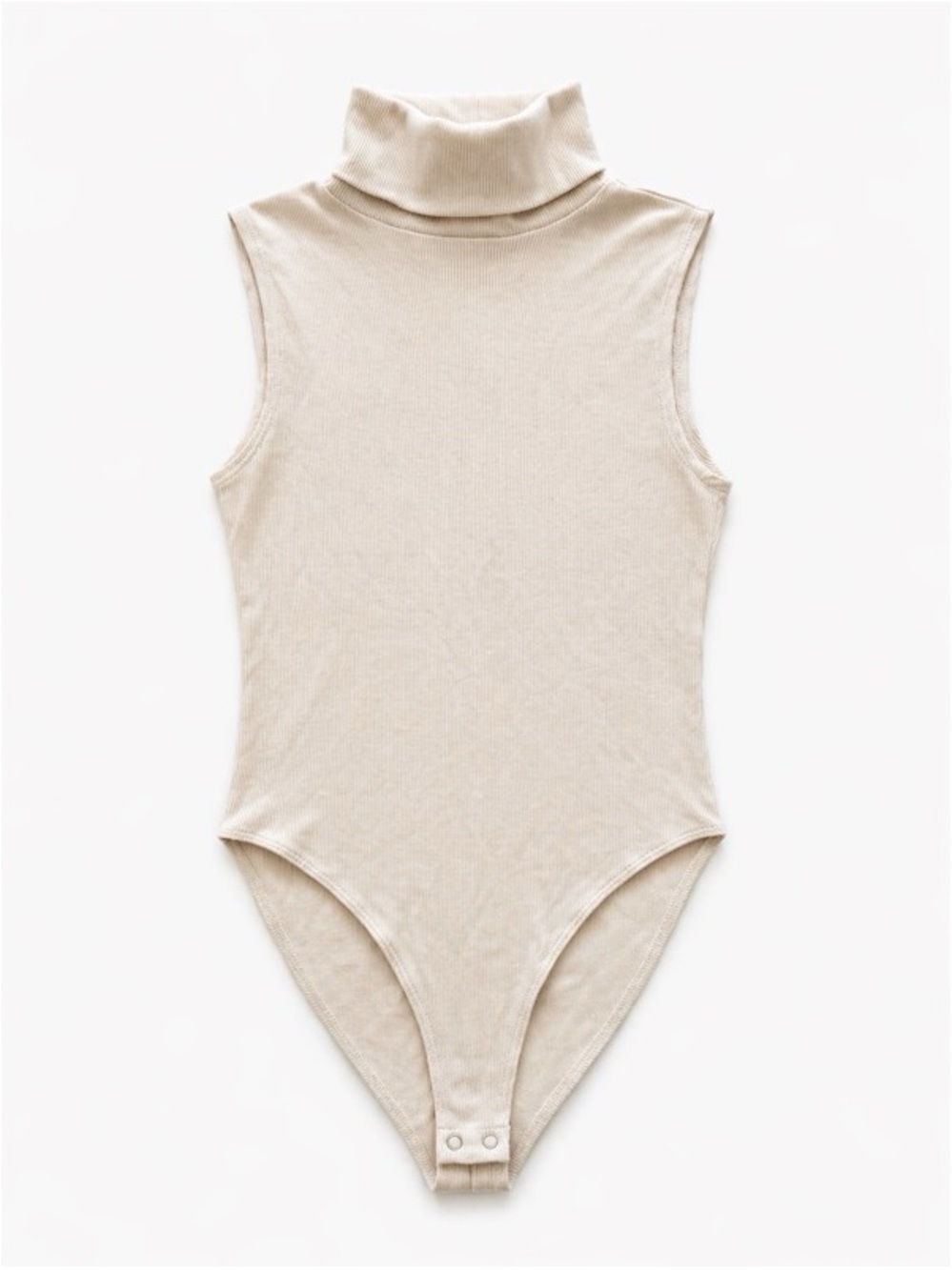 Forever 21 Sleeveless Turtleneck Bodysuit in Light Beige